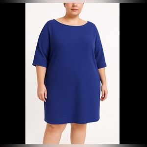 Jessica Howard Royal Blue Ribbed Shift Dress Size 20 Textured Stretch
